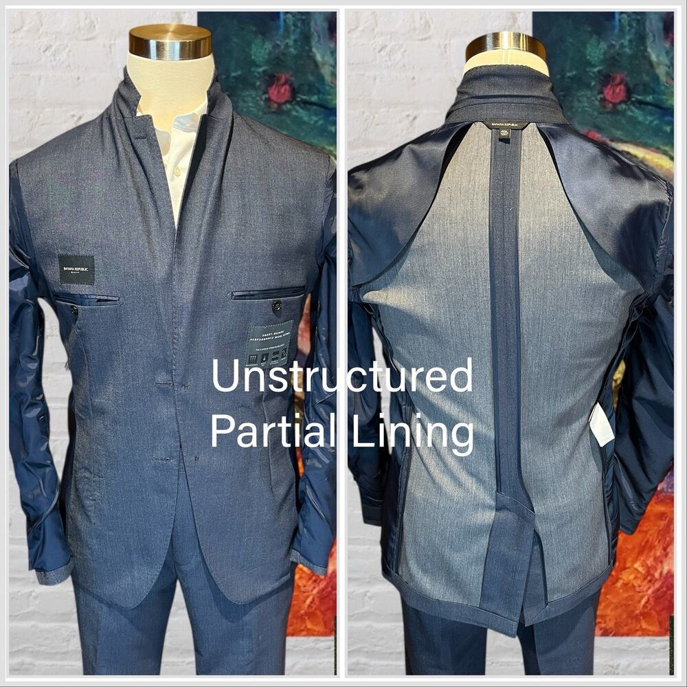 Banana Republic 40L 36x31 Slim Fit Blue Denim Look Unstructured Performance - Picture 6 of 16